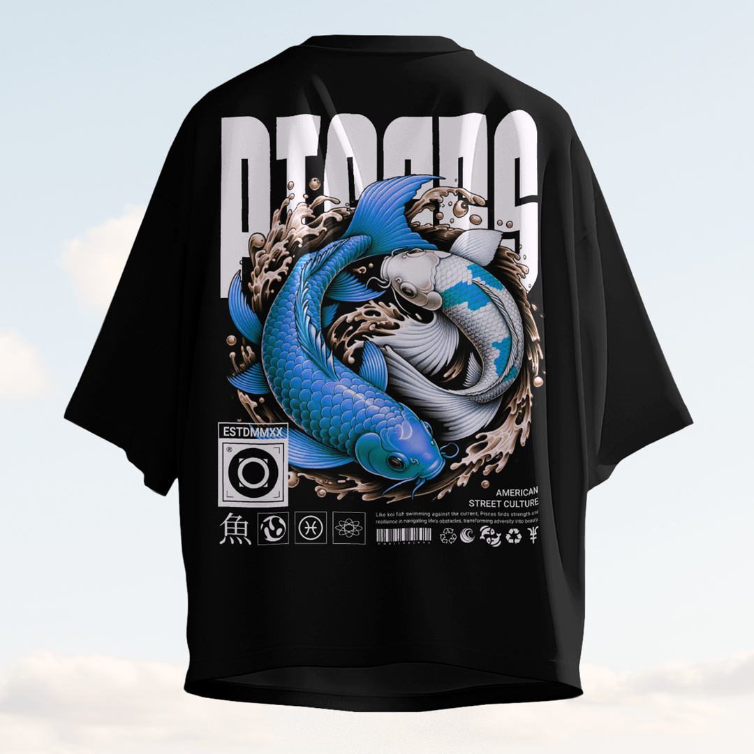 Against The Current Pisces - Oversize Deep Drop Shoulder Tee