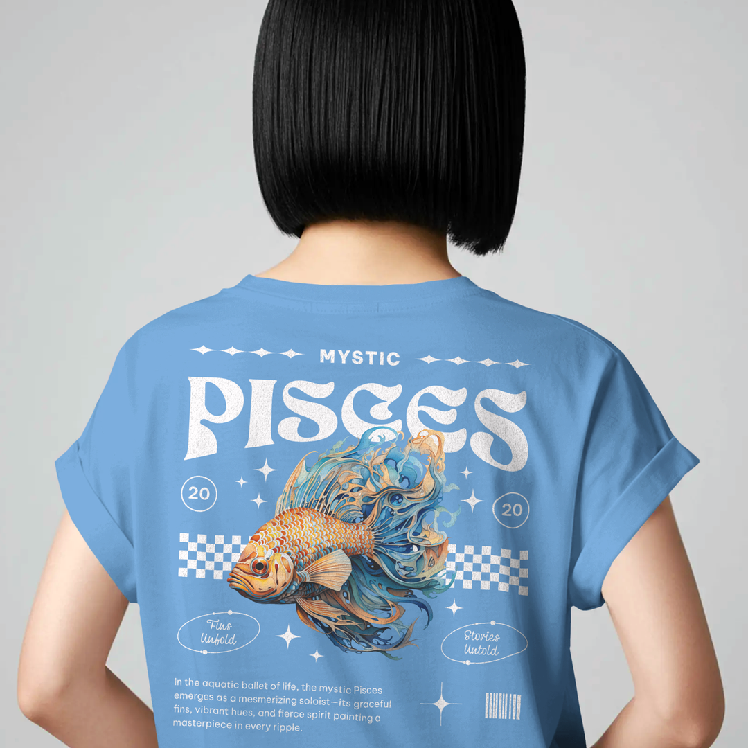 Mystic Pisces - Oversize Deep Drop Shoulder Tee