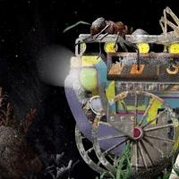 Wise ant-like guardians guiding people into a luminous underground sanctuary