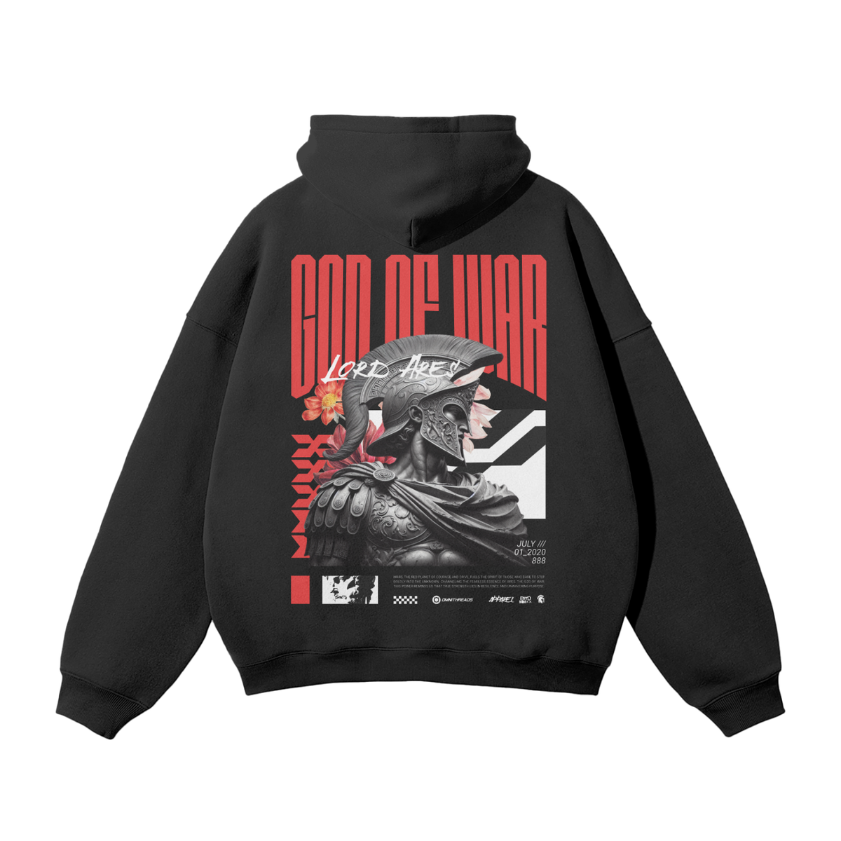 Additional product view 7 of the black ares the god of war oversized hoodie