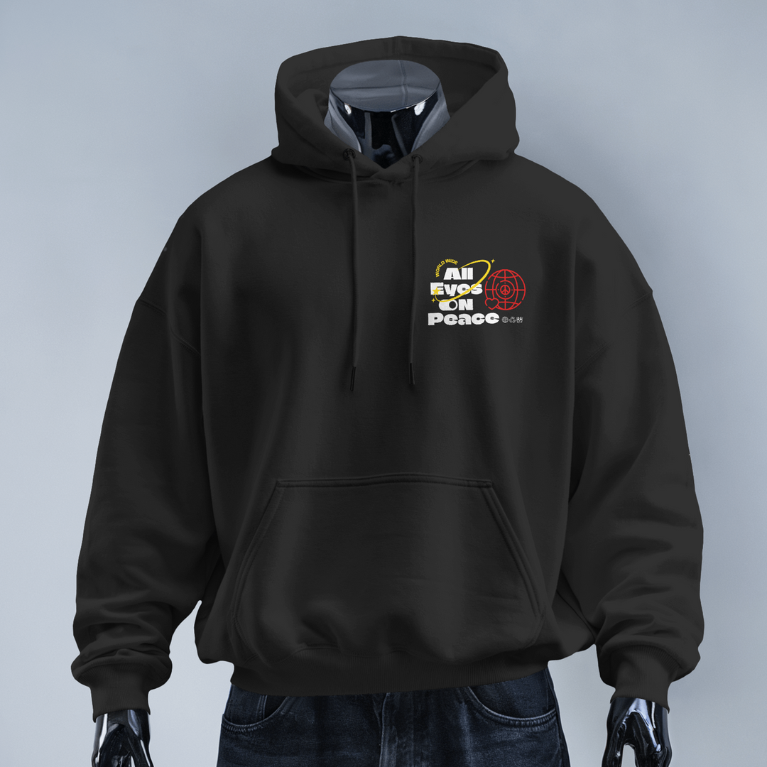 All Eyes On Peace Circa 2030 - Oversized Streetwear Fleece Hoodie