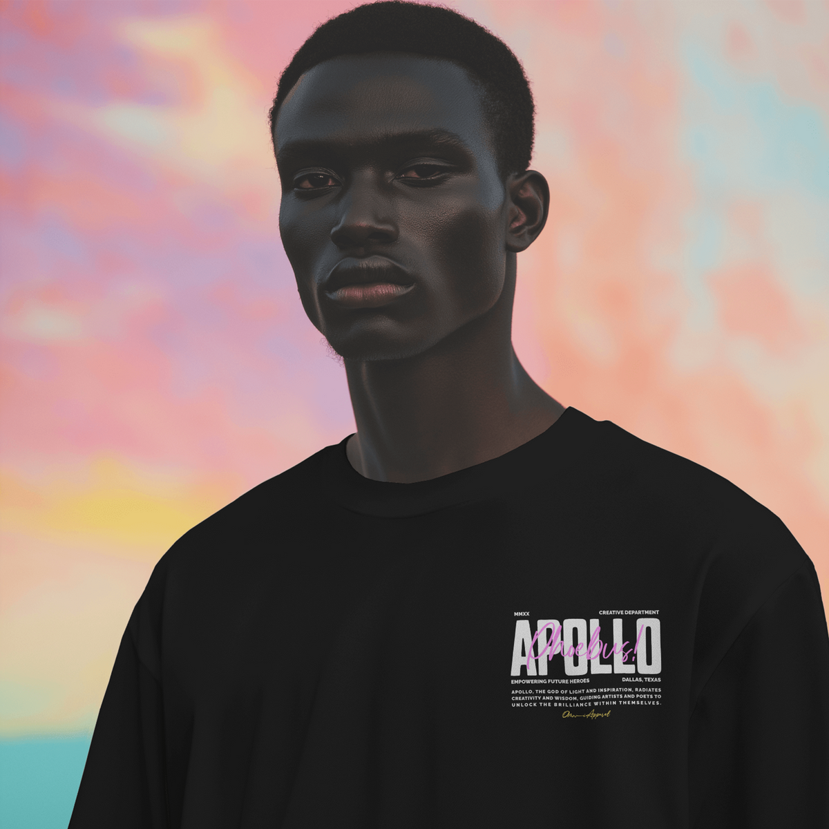 Additional product view 3 of the black sun of apollo oversized drop shoulder tee