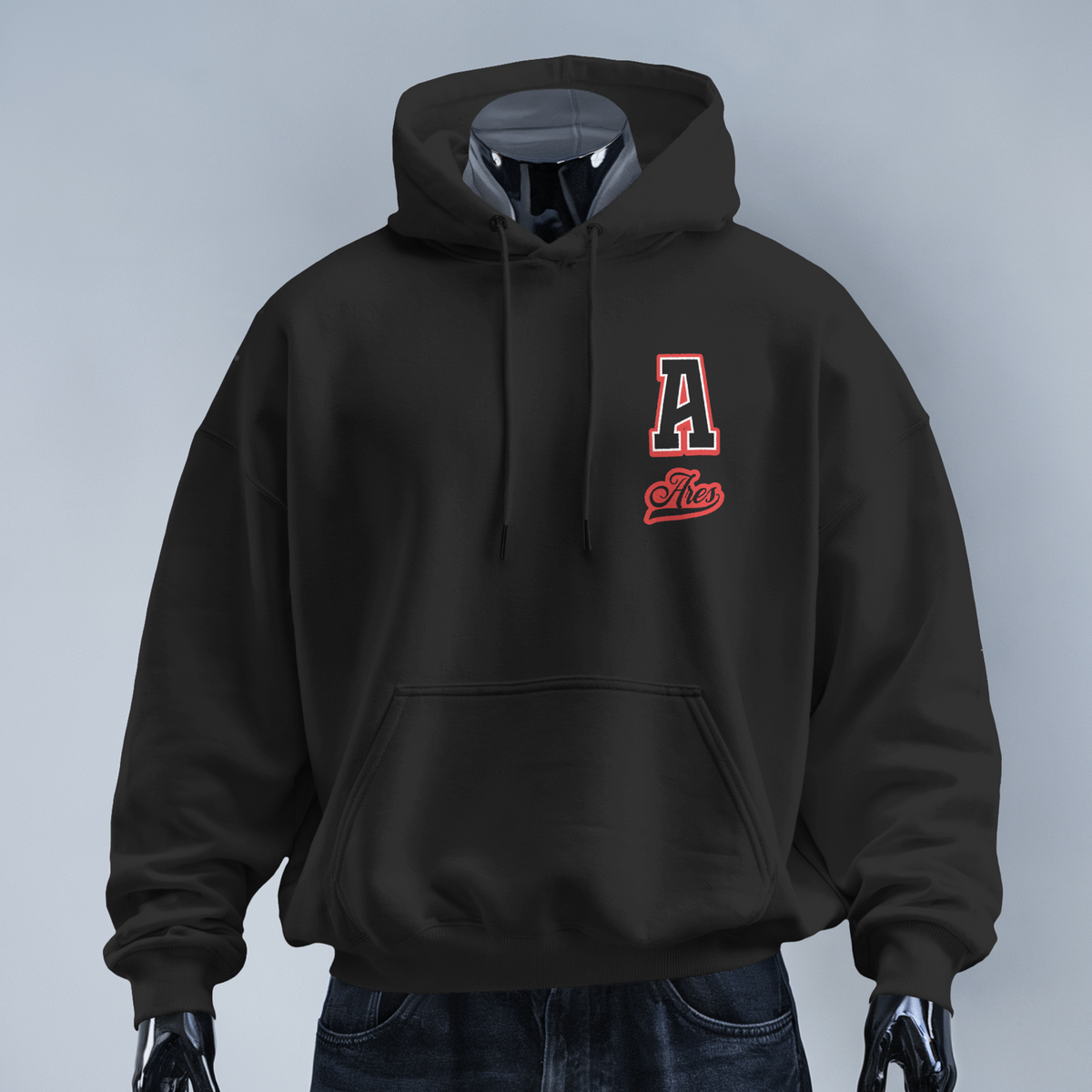 Additional product view 2 of the black ares the god of war oversized hoodie