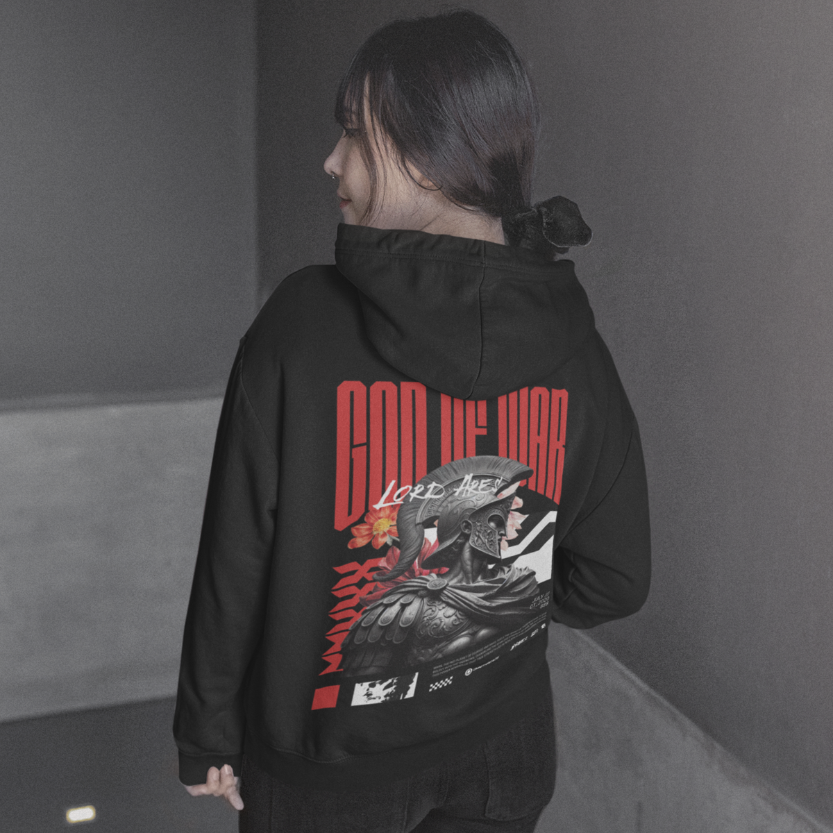 Additional product view 6 of the black ares the god of war oversized hoodie