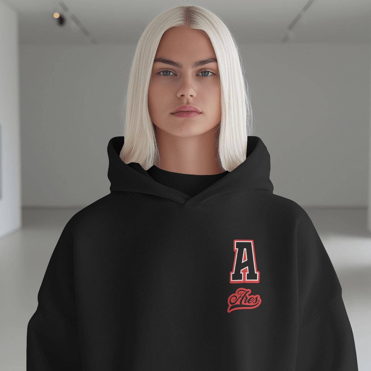 Additional product view 3 of the black ares the god of war oversized hoodie