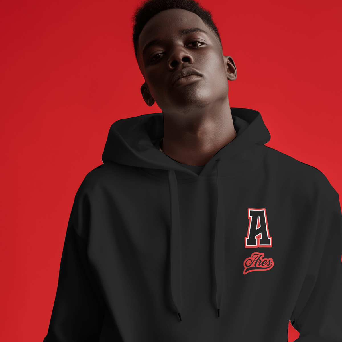 Additional product view 4 of the black ares the god of war oversized hoodie