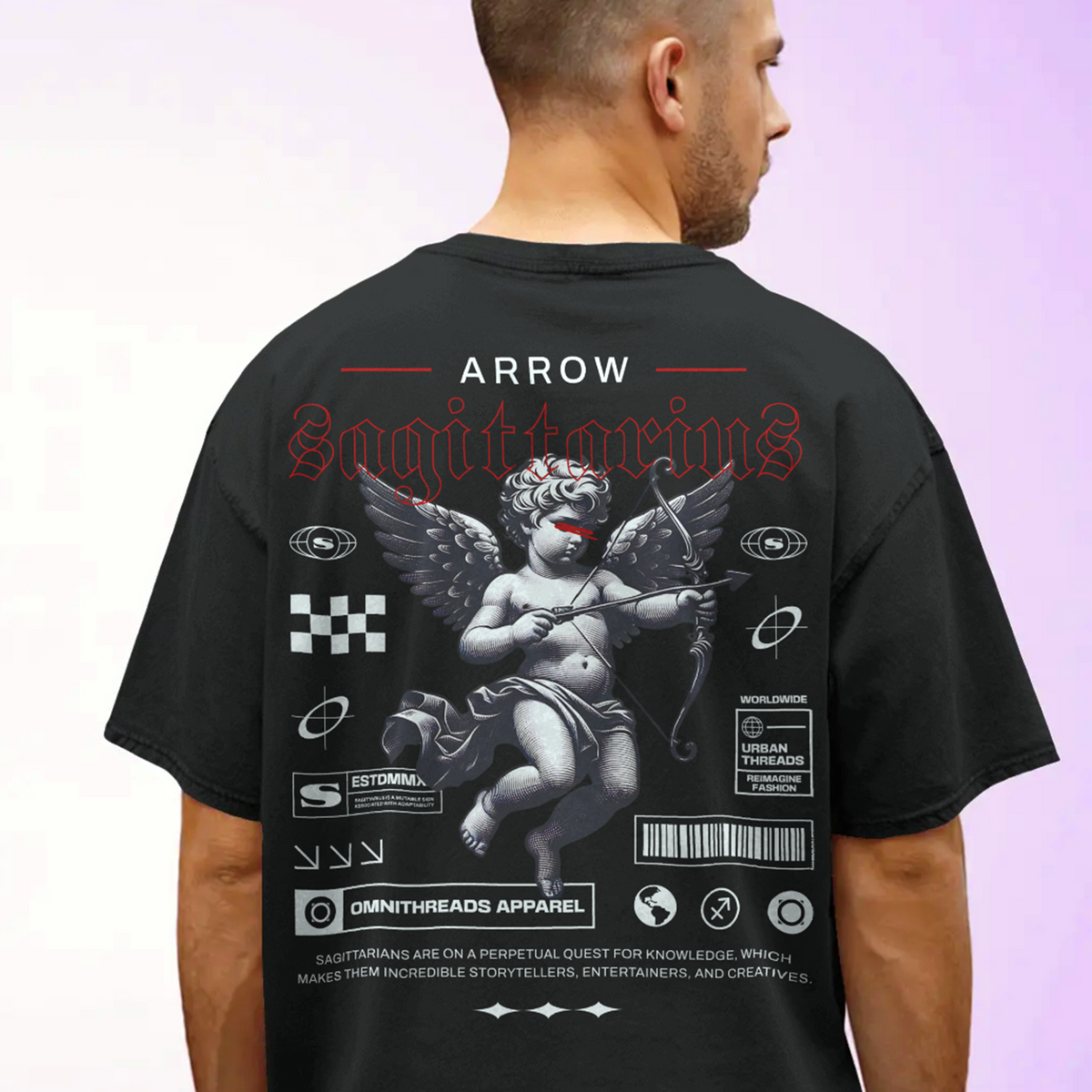 Arrow of Sagittarius - Oversized Drop Shoulder Tee — product image 1