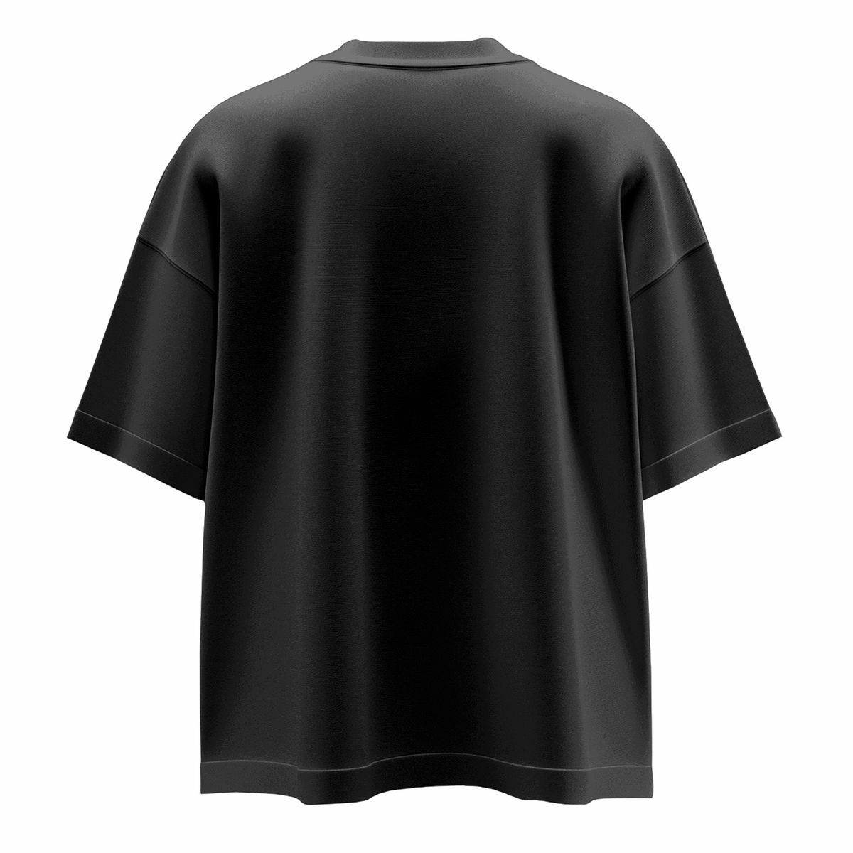 Back view of the black venus oversized drop shoulder tee