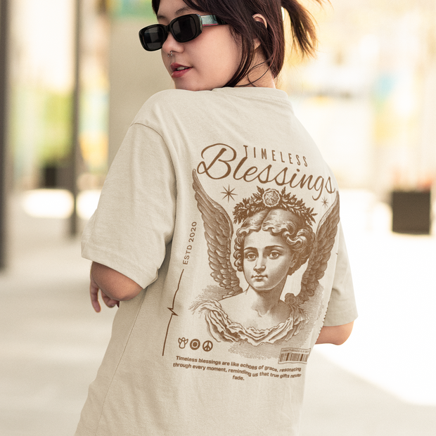 Timeless Blessings - Oversize Deep Drop Shoulder Tee