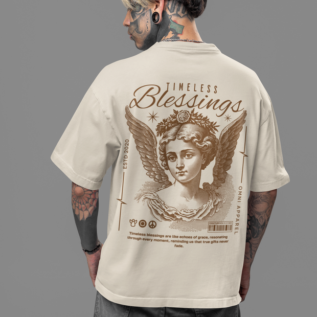 Timeless Blessings - Oversize Deep Drop Shoulder Tee