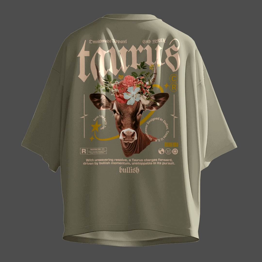 Bullish Taurus - Oversize Deep Drop Shoulder Tee