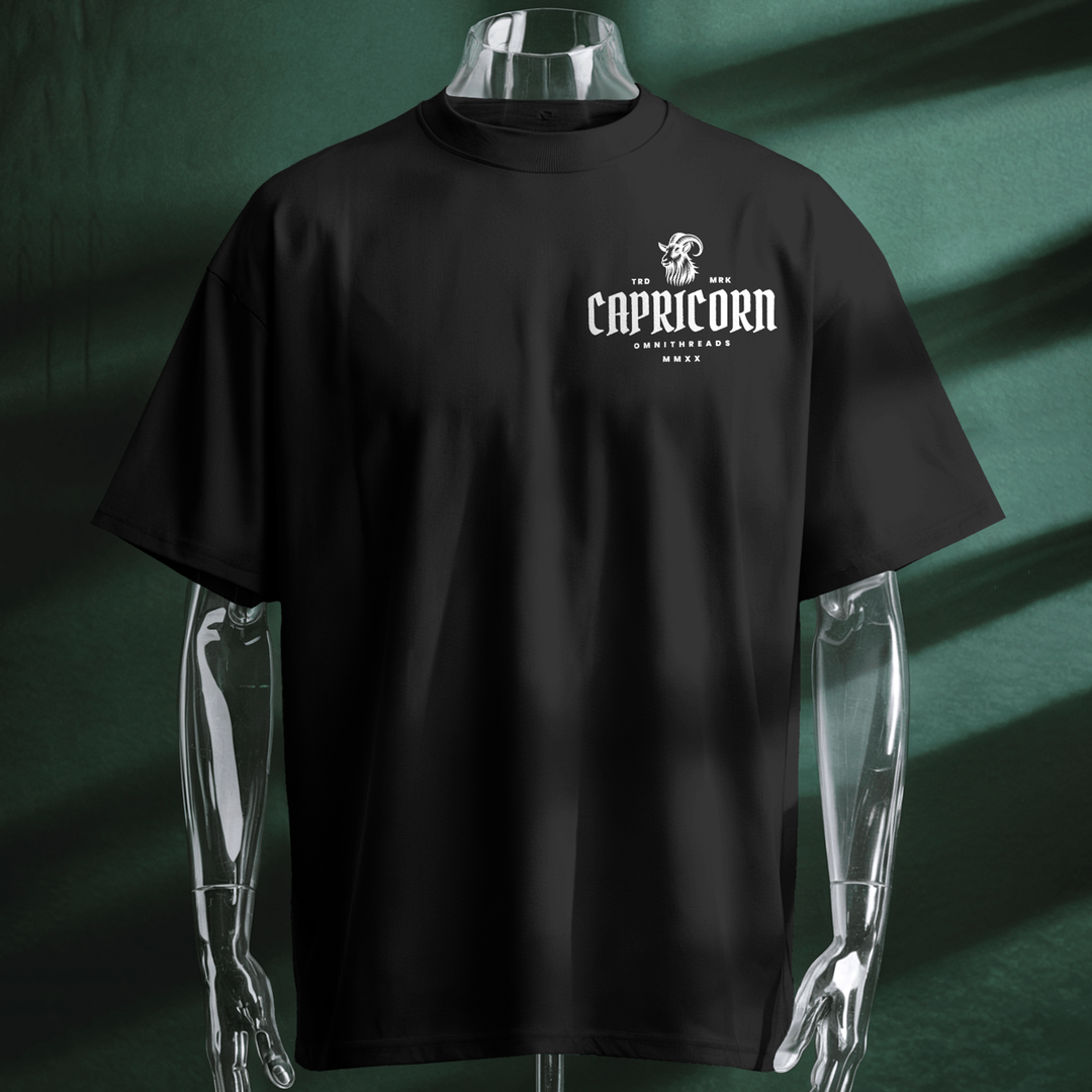 Capricorn Climbs Mountain - Oversize Deep Drop Shoulder Tee