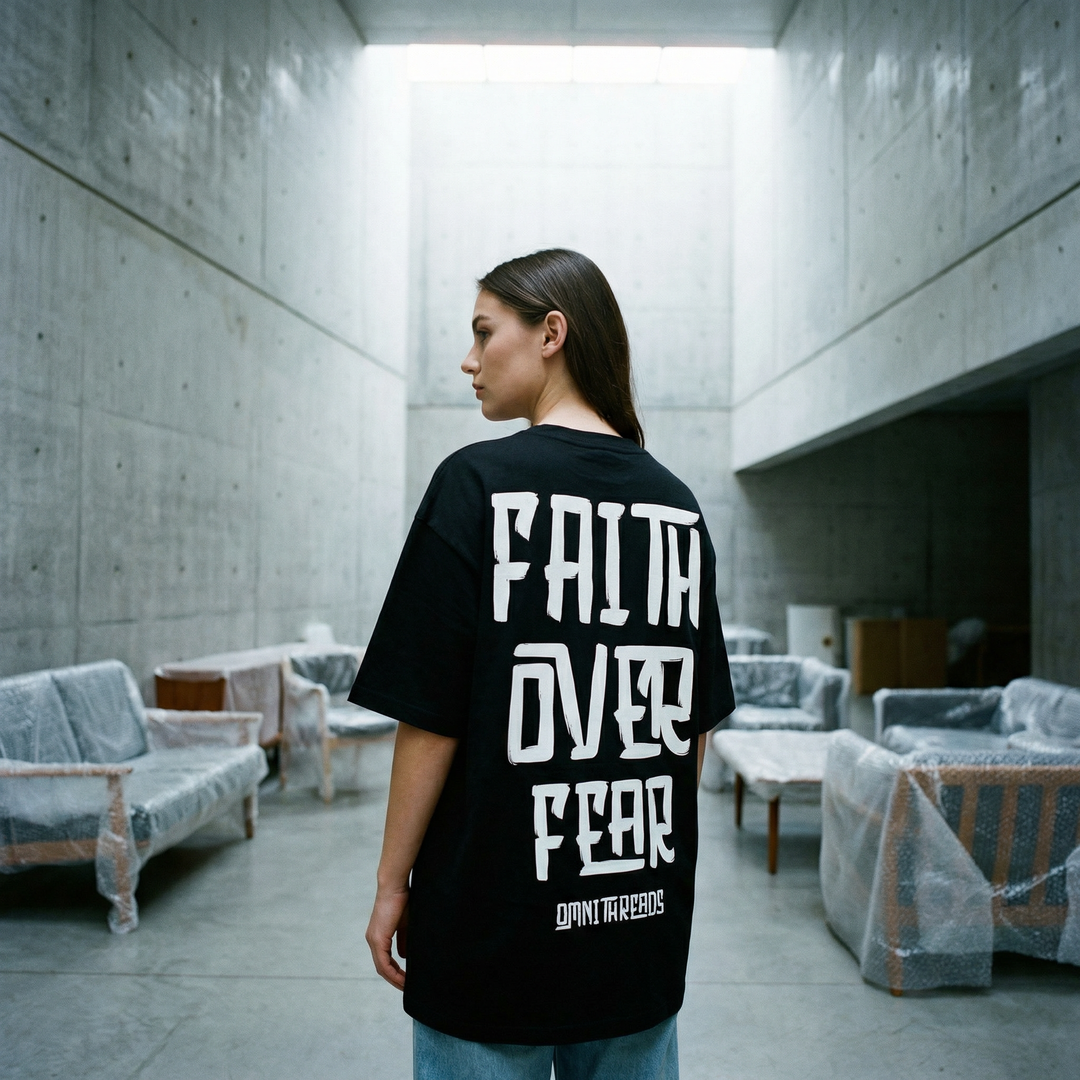 Faith Over Fear Astro - Oversized Drop Shoulder Tee
