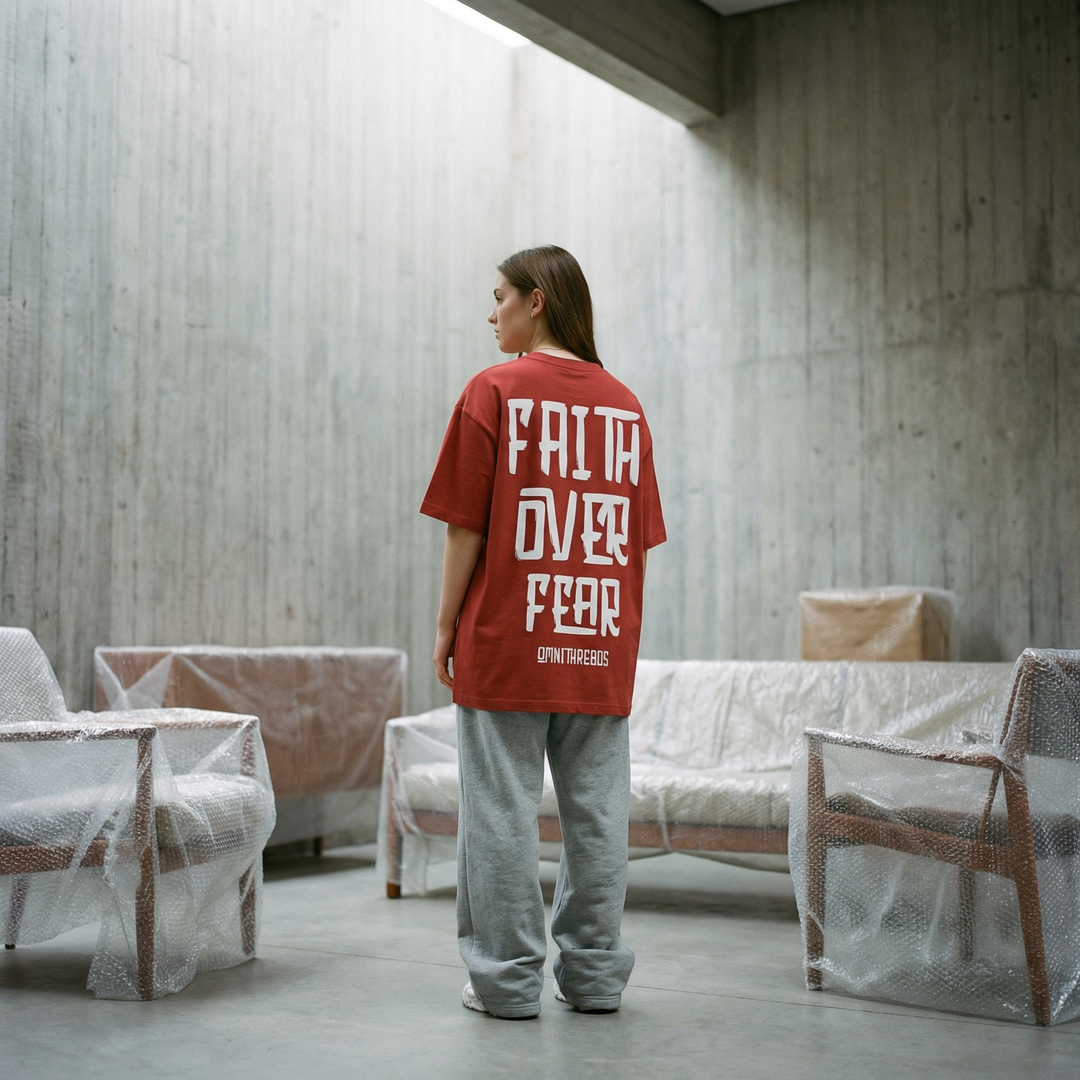 Faith Over Fear Astro - Oversized Drop Shoulder Tee