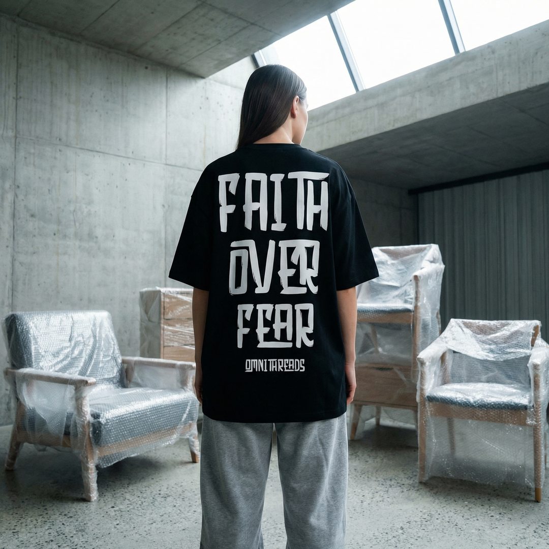Faith Over Fear Astro - Oversized Drop Shoulder Tee