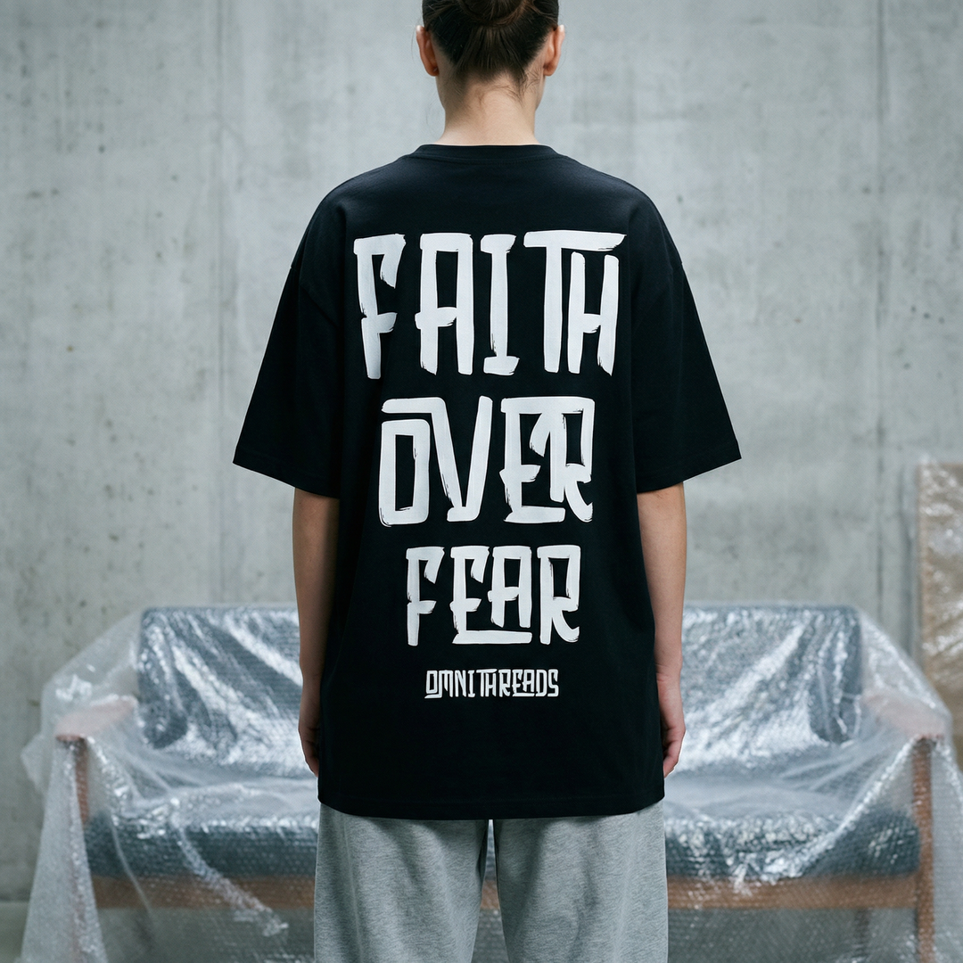 Faith Over Fear Astro - Oversized Drop Shoulder Tee