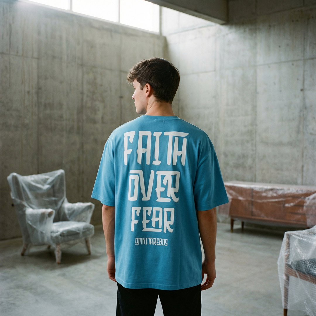 Faith Over Fear Astro - Oversized Drop Shoulder Tee
