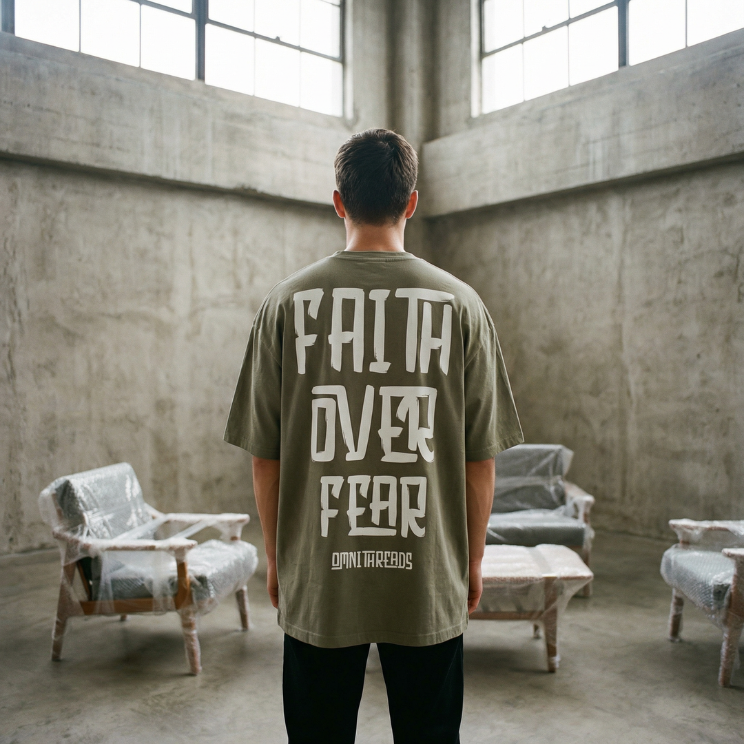 Faith Over Fear Astro - Oversized Drop Shoulder Tee