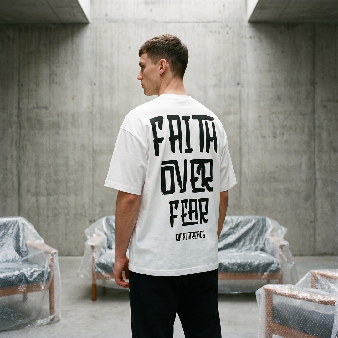 Faith Over Fear Astro - Oversized Drop Shoulder Tee