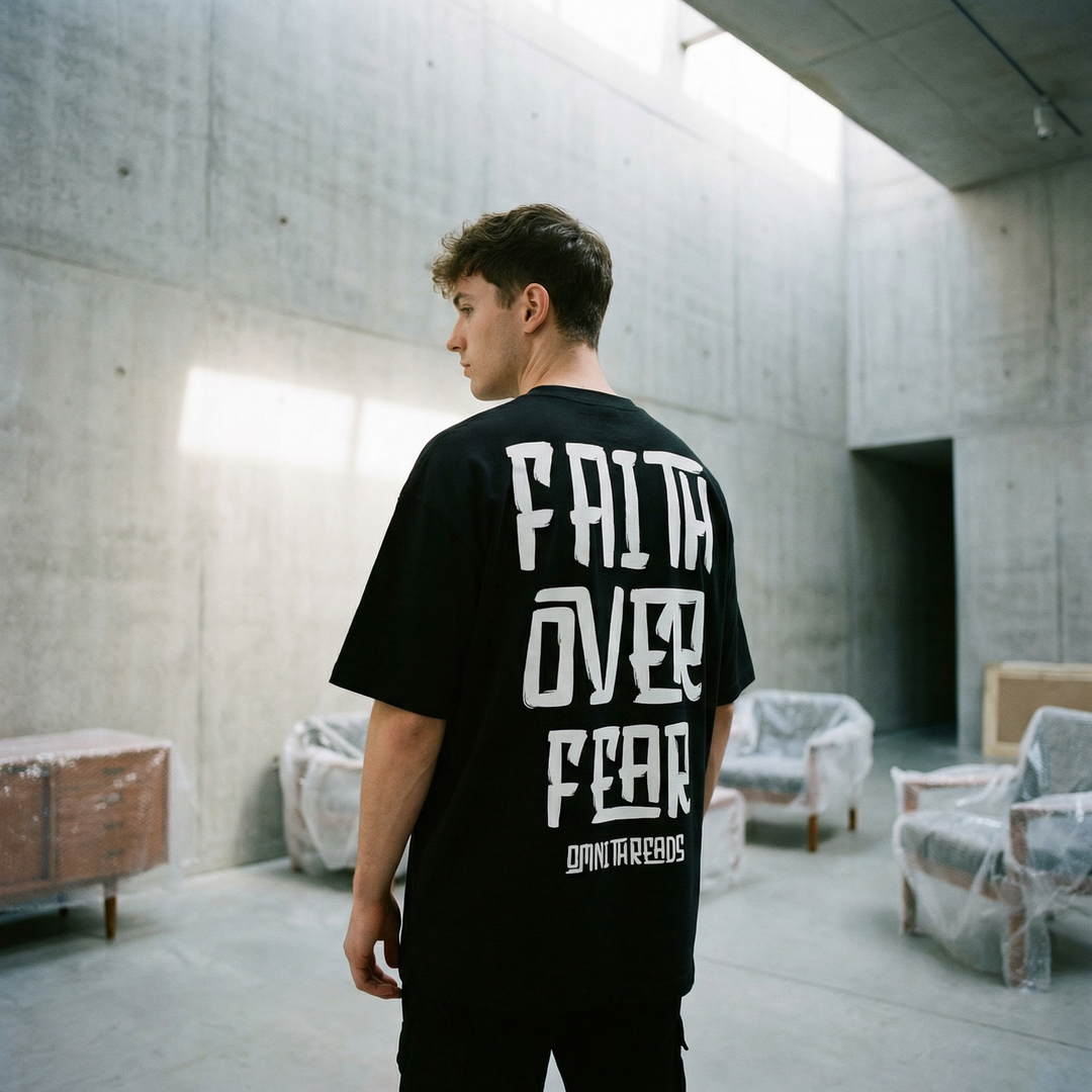 Faith Over Fear Astro - Oversized Drop Shoulder Tee