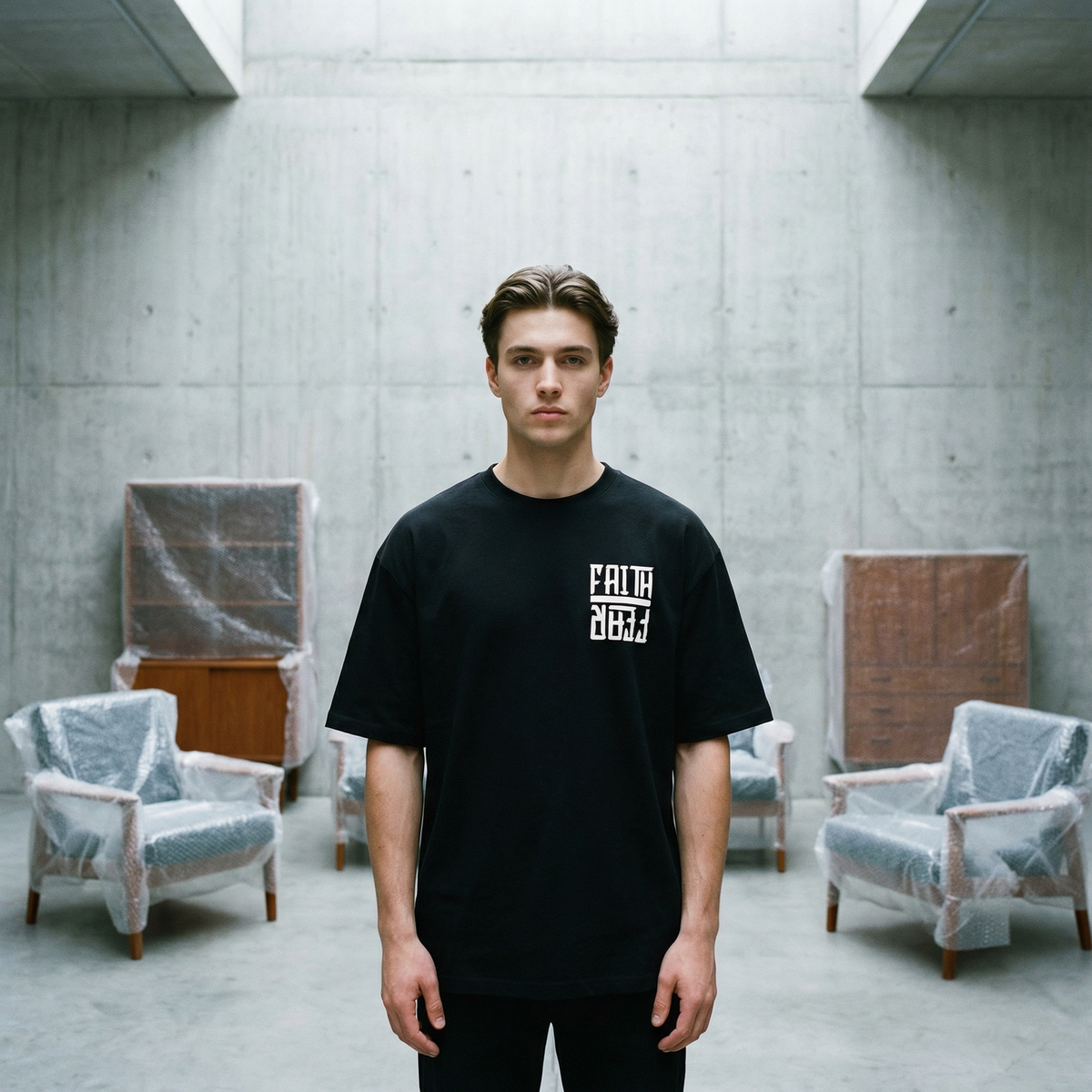 Faith Over Fear Astro - Oversized Drop Shoulder Tee — product image 7