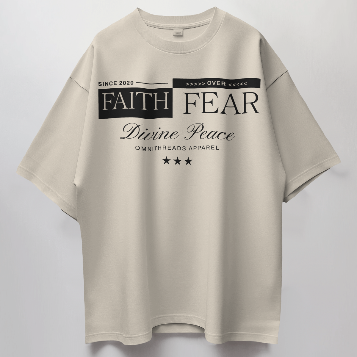 Faith Over Fear Minimal - Oversized Drop Shoulder Tee — product image 7