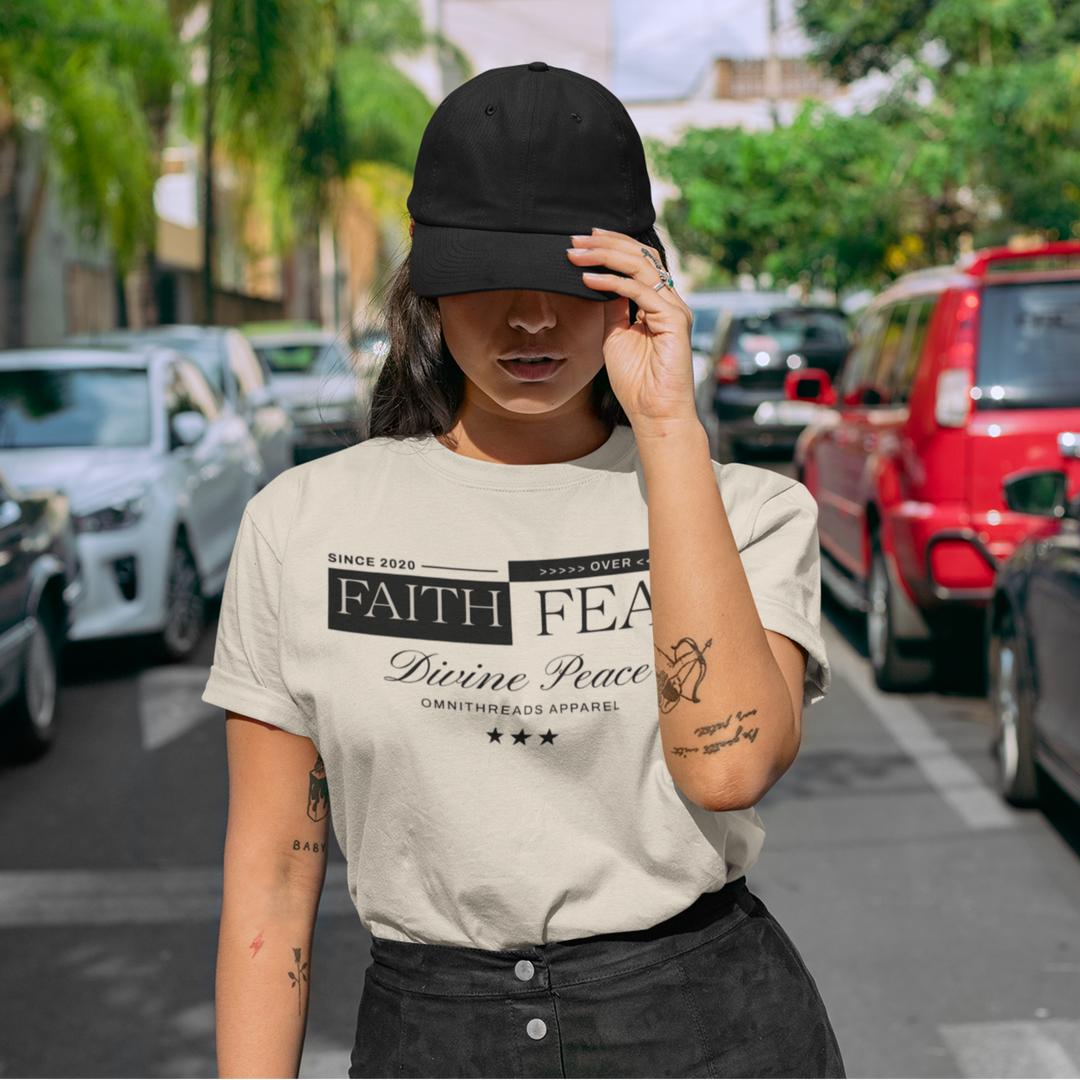 Faith Over Fear Minimal - Oversize Deep Drop Shoulder Tee