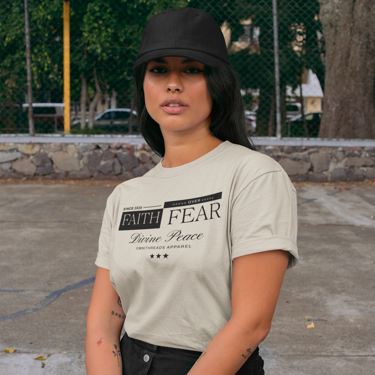 Faith Over Fear Minimal - Oversized Drop Shoulder Tee — product image 5