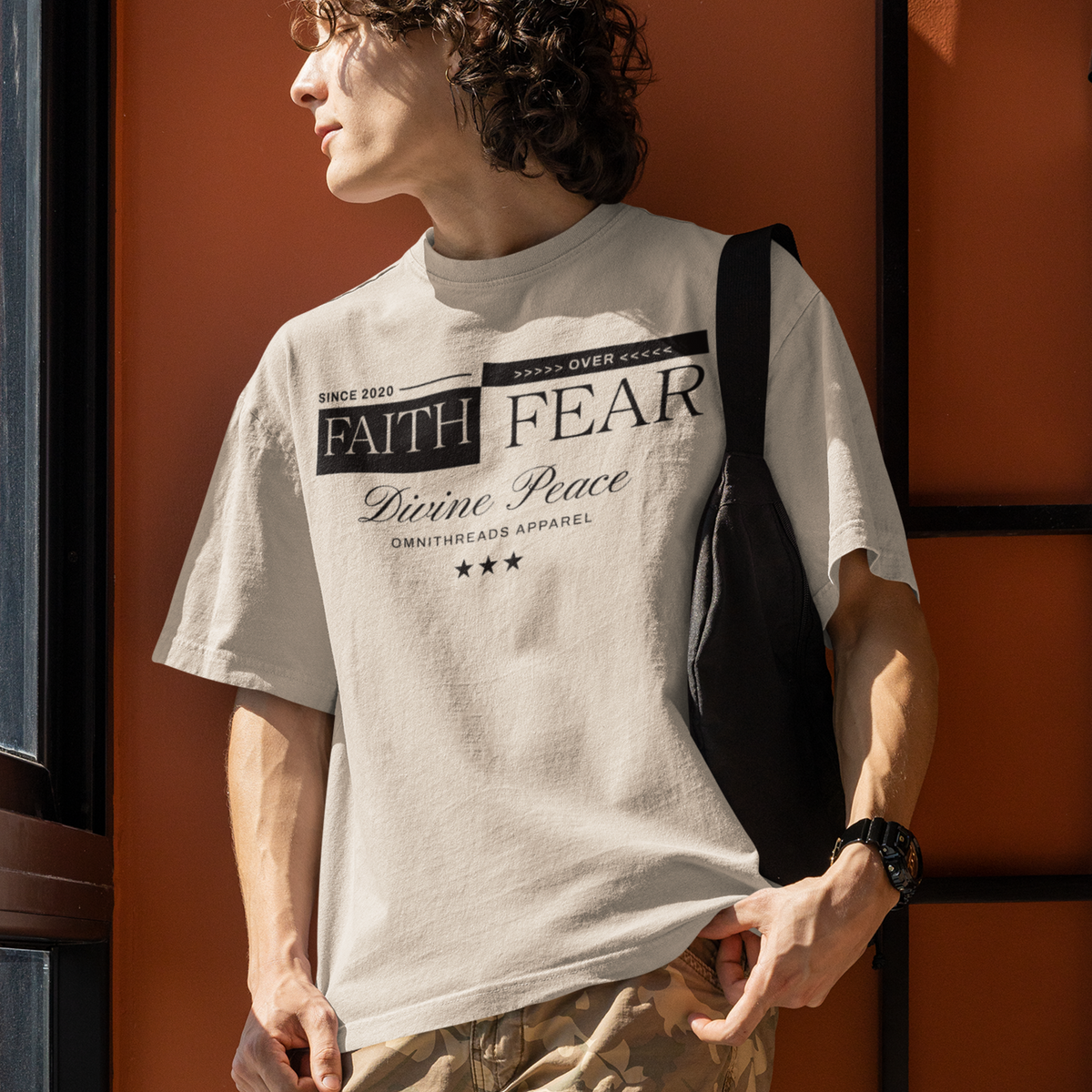 Faith Over Fear Minimal - Oversized Drop Shoulder Tee — product image 4
