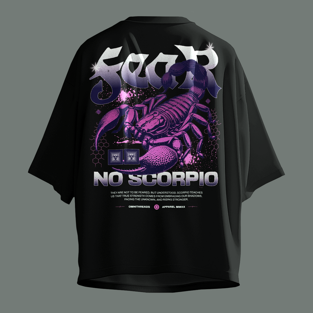 Fear No Scorpio - Oversize Deep Drop Shoulder Tee