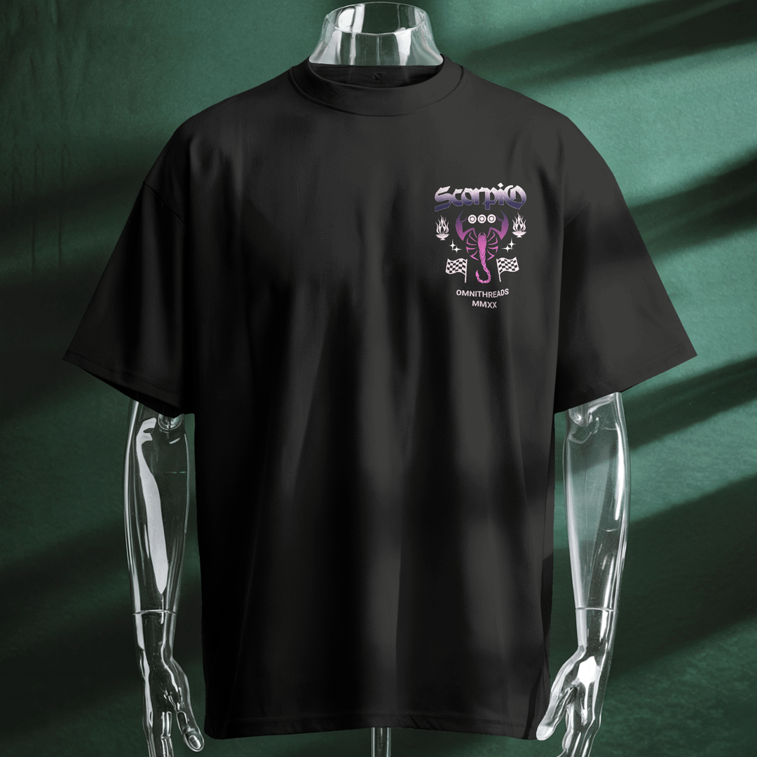 Fear No Scorpio - Oversize Deep Drop Shoulder Tee