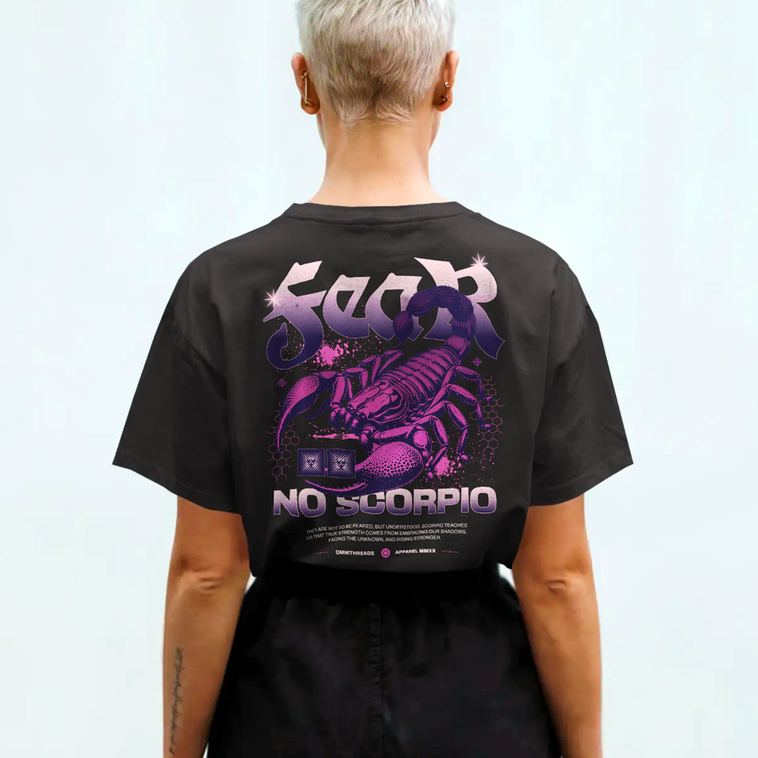 Fear No Scorpio - Oversize Deep Drop Shoulder Tee