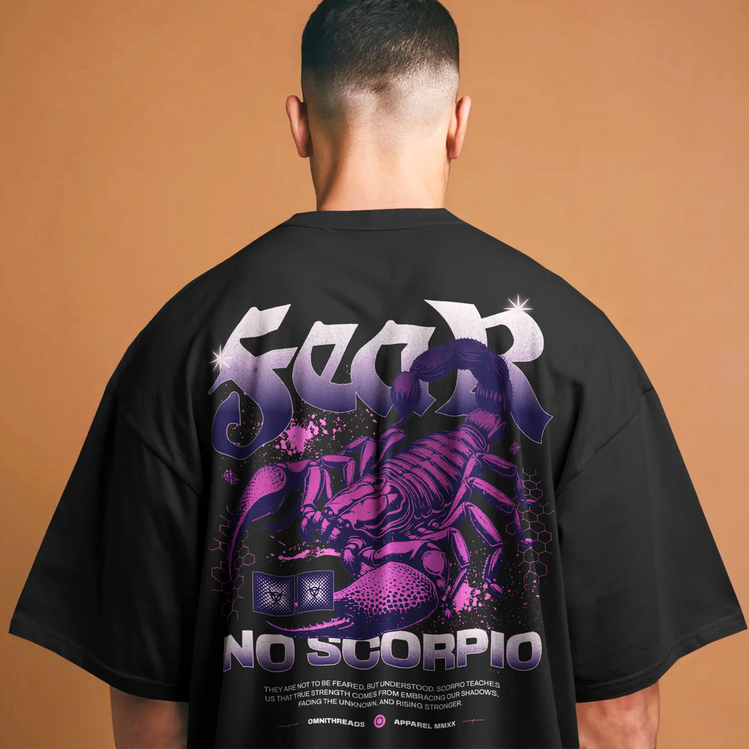Fear No Scorpio - Oversize Deep Drop Shoulder Tee