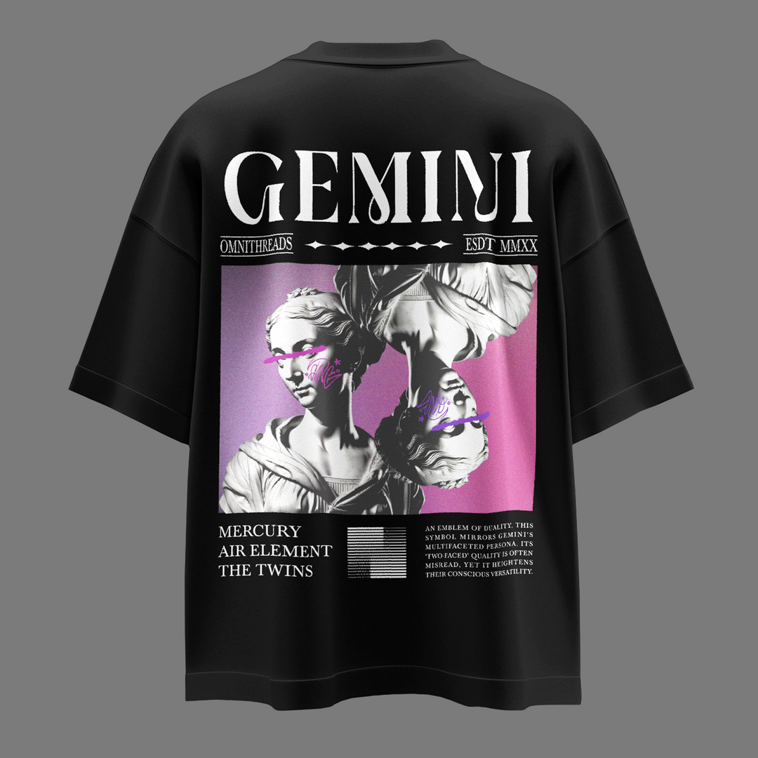 The Beautiful Gemini Dilemma - Oversize Deep Drop Shoulder Tee