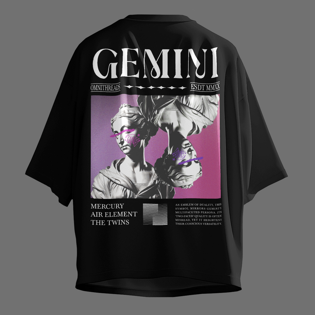 The Beautiful Gemini Dilemma - Oversize Deep Drop Shoulder Tee