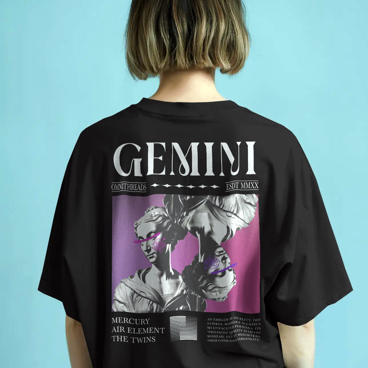 The Beautiful Gemini Dilemma - Oversized Drop Shoulder Tee — product image 1
