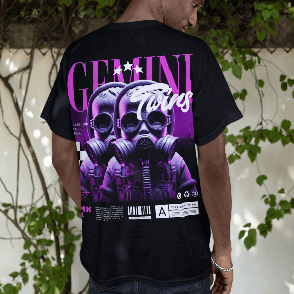 Gemini Twins - Oversized Drop Shoulder Tee — product image 1