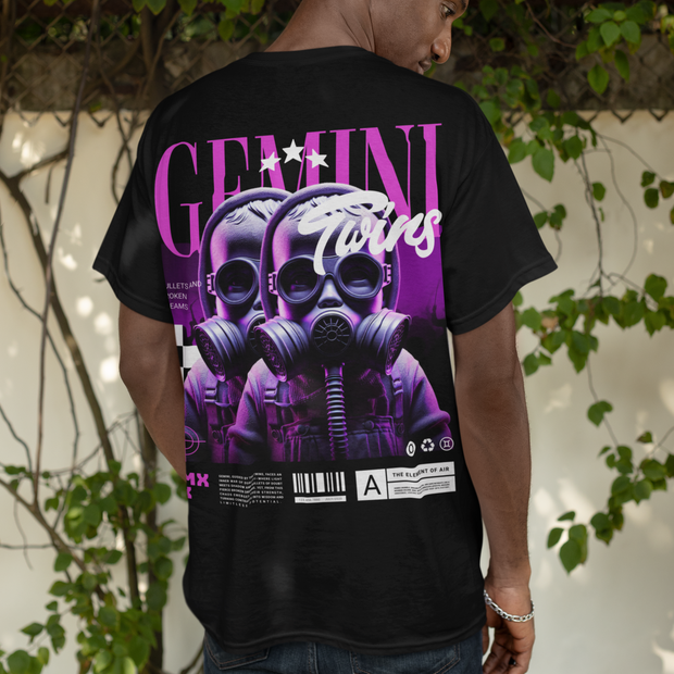 Gemini Twins - Oversize Deep Drop Shoulder Tee