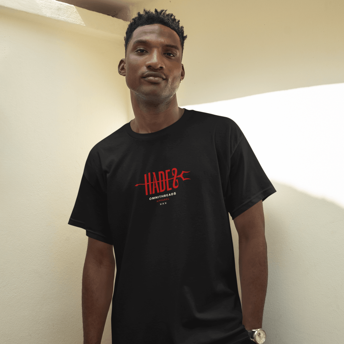 Additional product view 3 of the black hades of pluto oversized drop shoulder tee