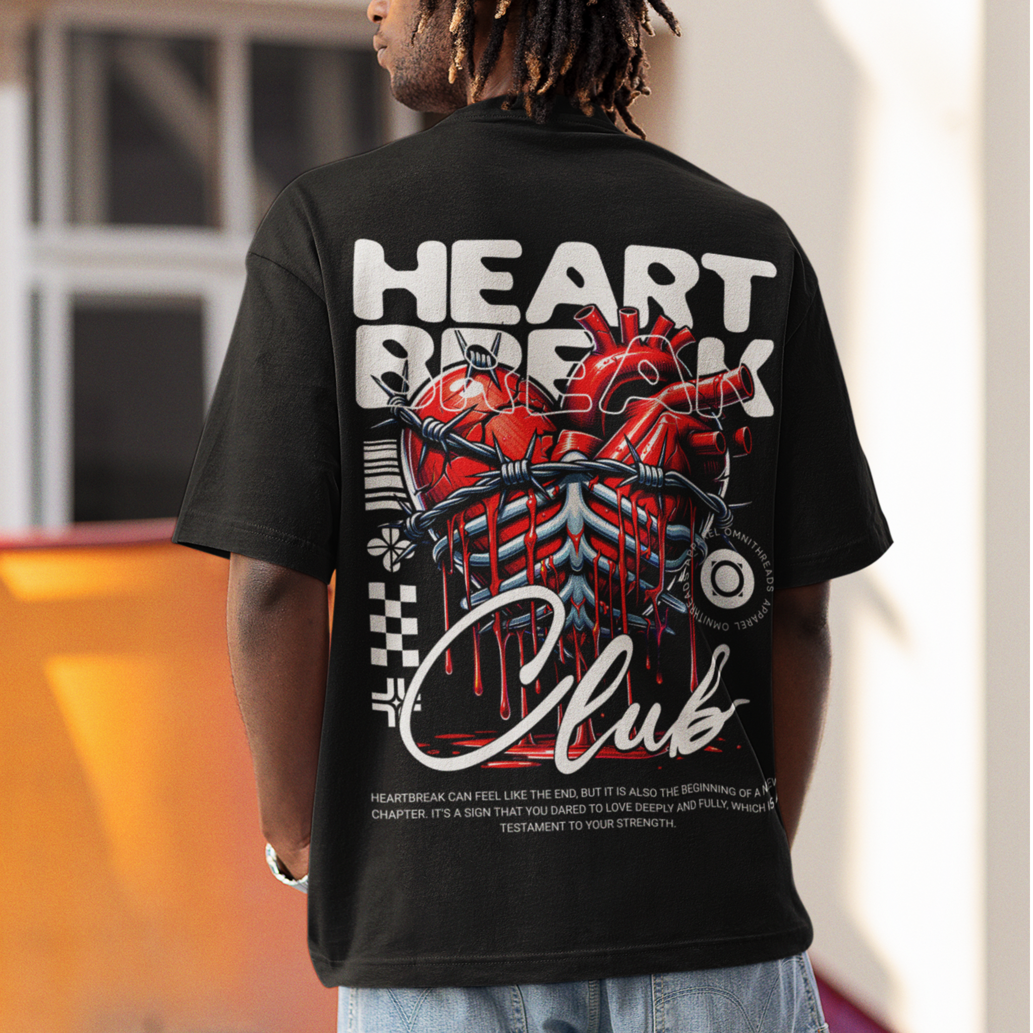 Heart Break Club - Oversized Drop Shoulder Tee — product image 1
