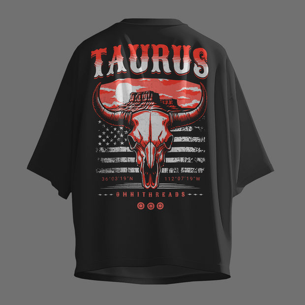 Home Of The Brave Taurus - Oversize Deep Drop Shoulder Tee