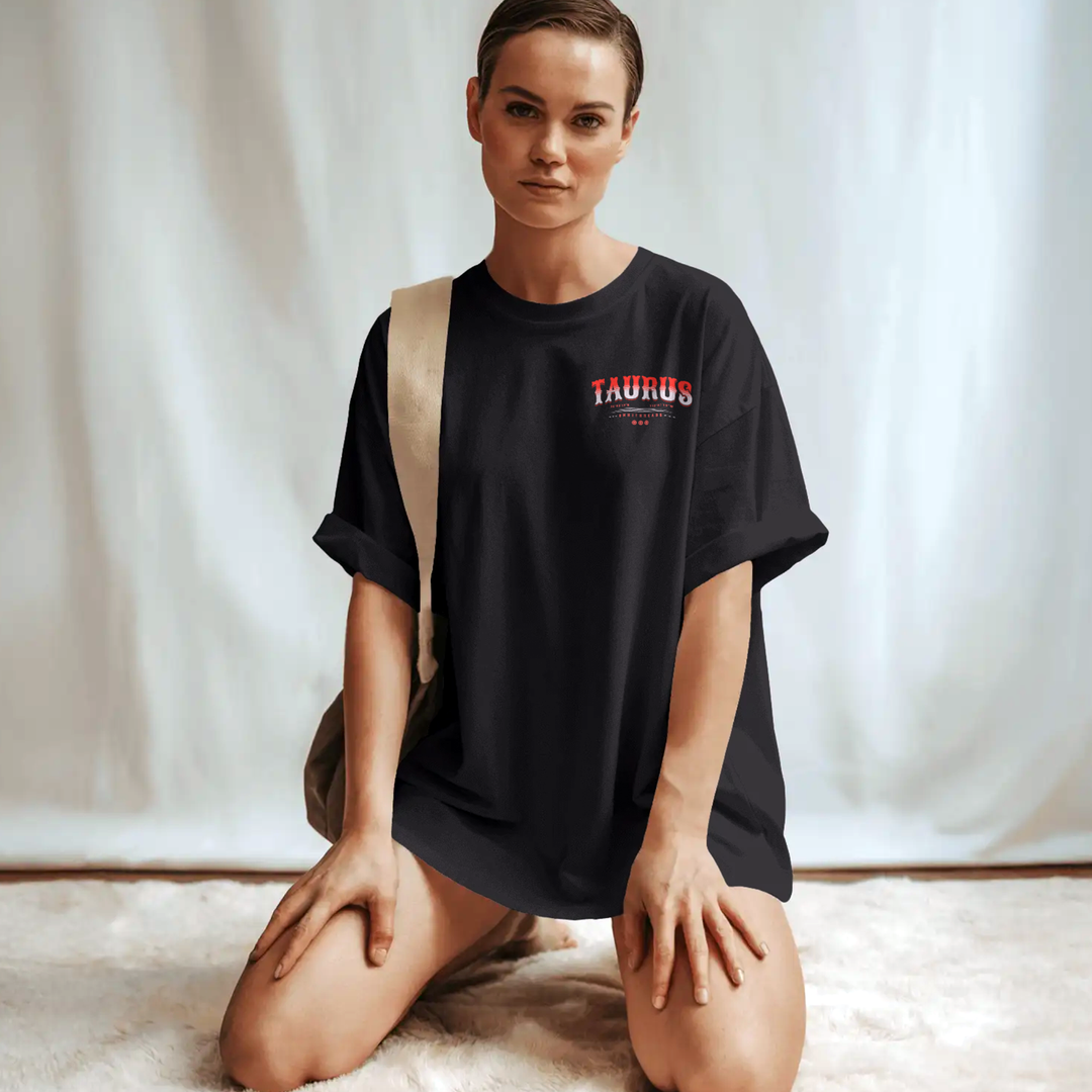 Home Of The Brave Taurus - Oversize Deep Drop Shoulder Tee