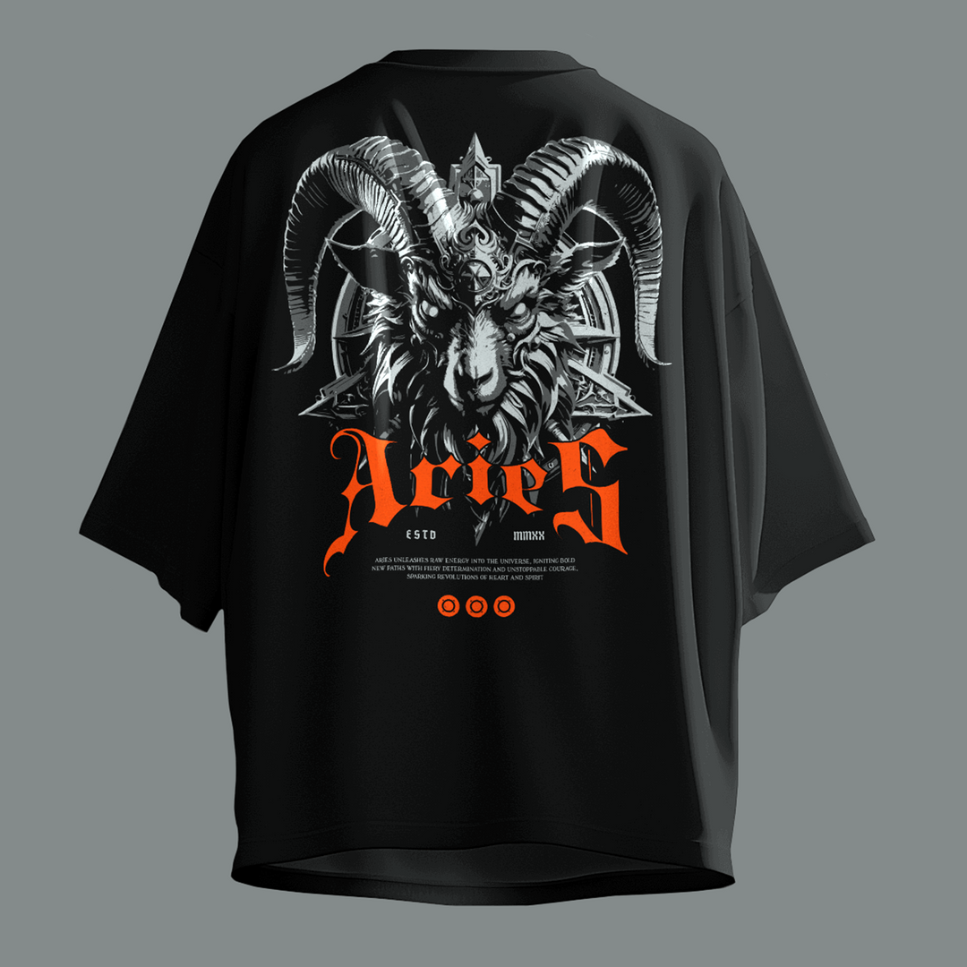 Igniting Aries - Oversize Deep Drop Shoulder Tee