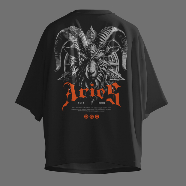 Igniting Aries - Oversize Deep Drop Shoulder Tee