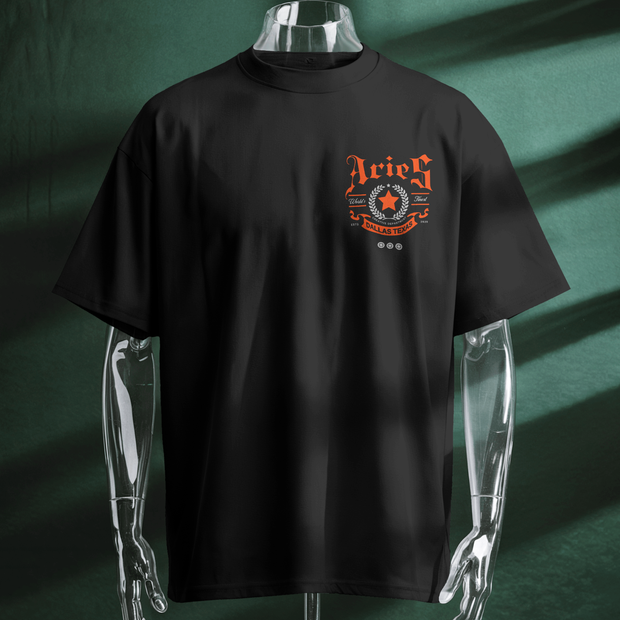 Igniting Aries - Oversize Deep Drop Shoulder Tee