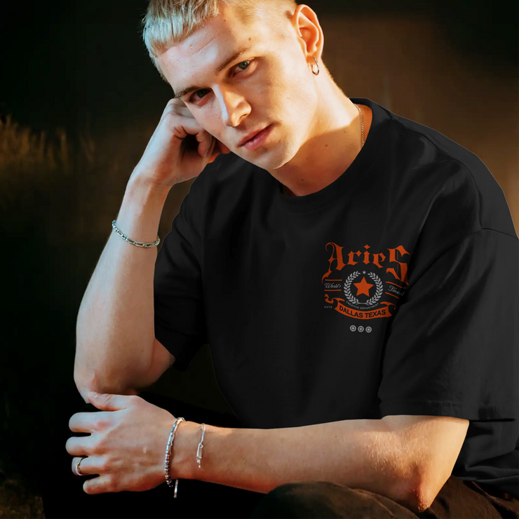 Igniting Aries - Oversize Deep Drop Shoulder Tee