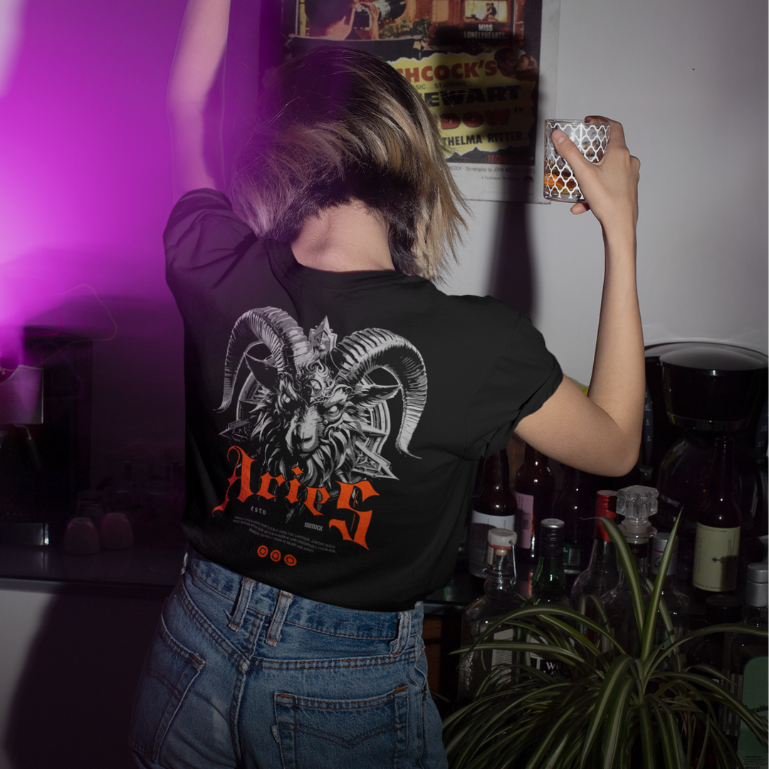 Igniting Aries - Oversize Deep Drop Shoulder Tee