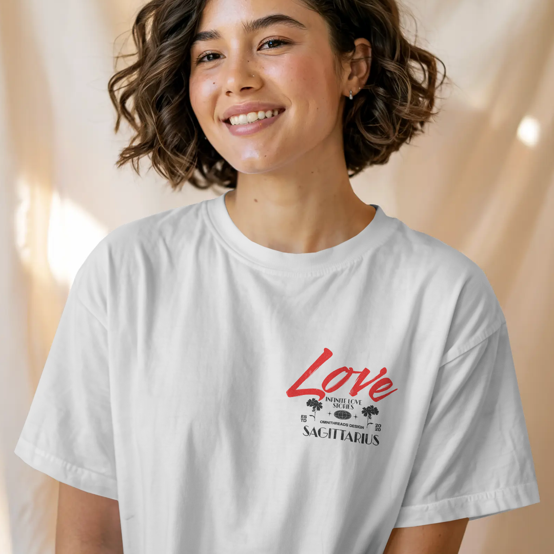 Infinite Love Stories - Oversize Deep Drop Shoulder Tee