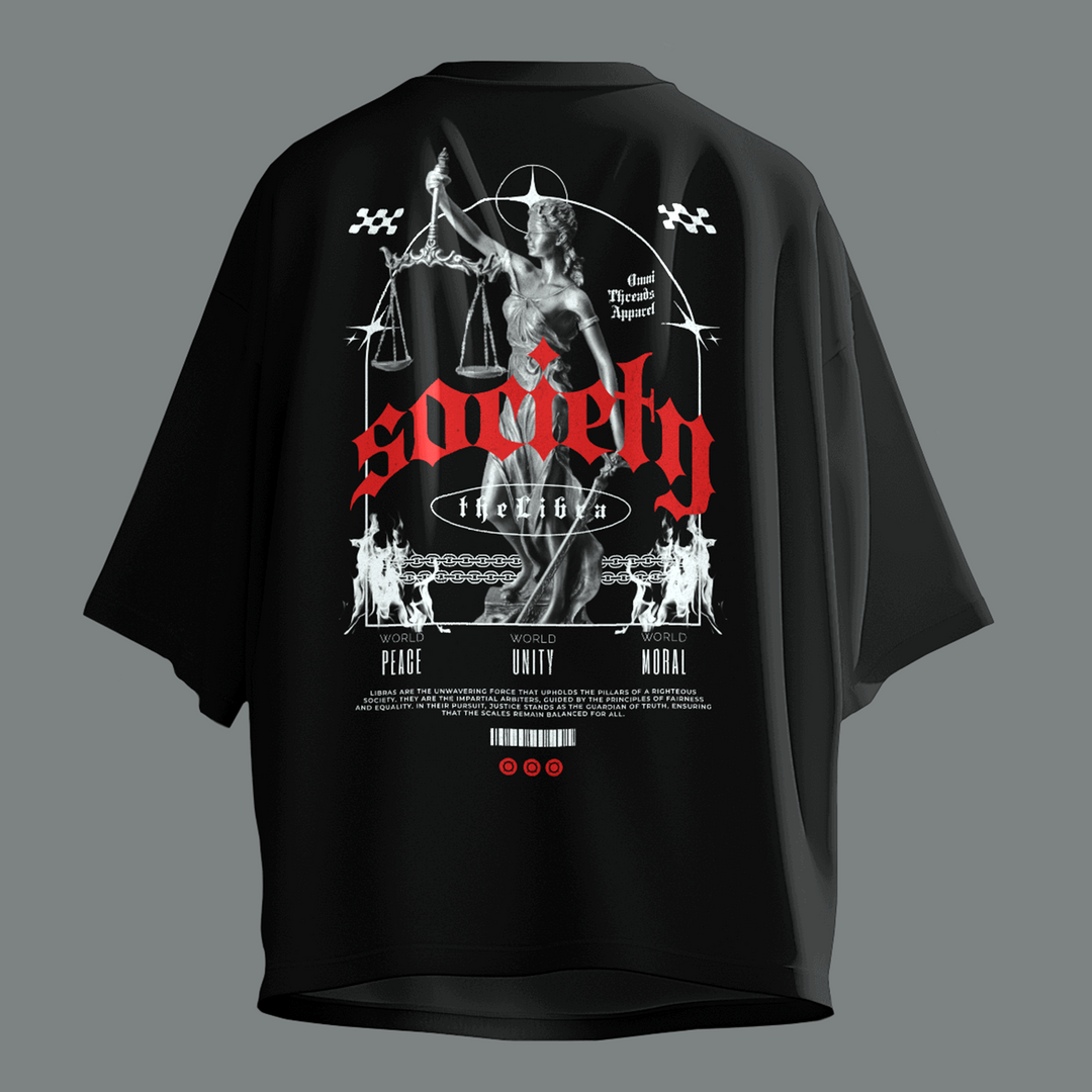 Libra Society - Oversize Deep Drop Shoulder Tee