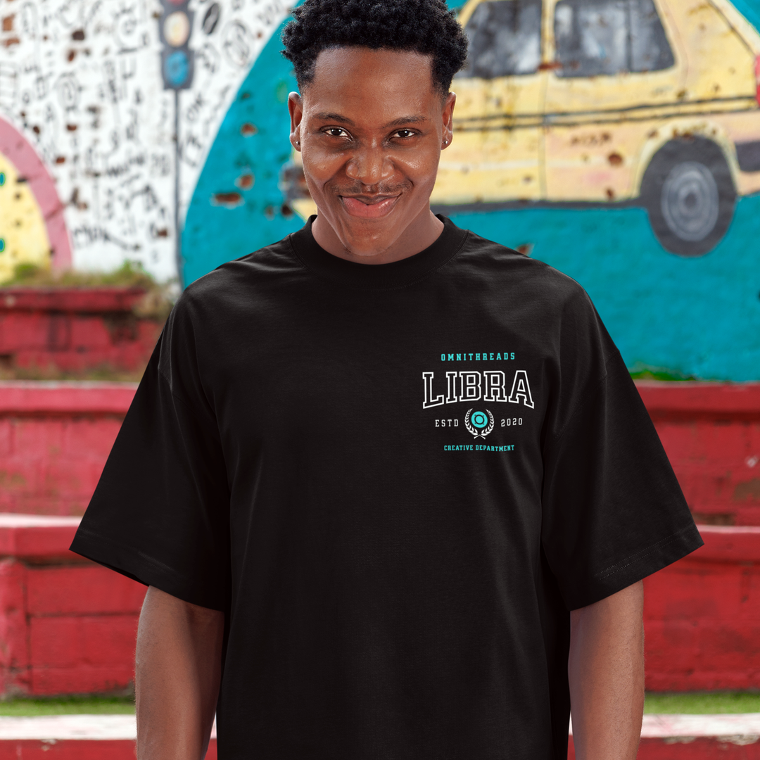 Libra Scales - Oversize Deep Drop Shoulder Tee